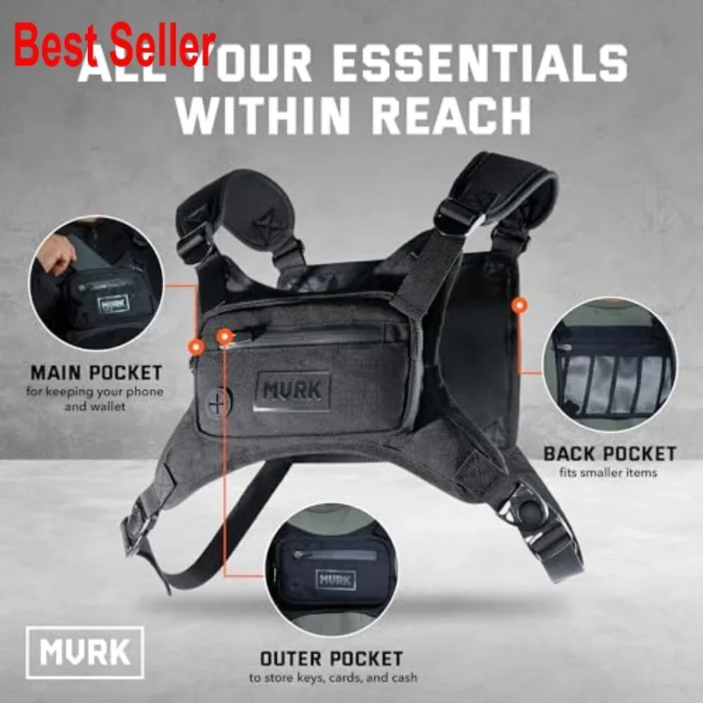 Water Resistant Cordura Nylon Running Vest Chest Pack with Reflective Detail